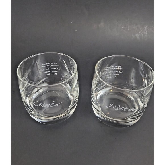 Jack Daniels Jess B Motlow Master Distiller 1911-1941 Lowball Glasses, Set of 2 - Picture 3 of 6